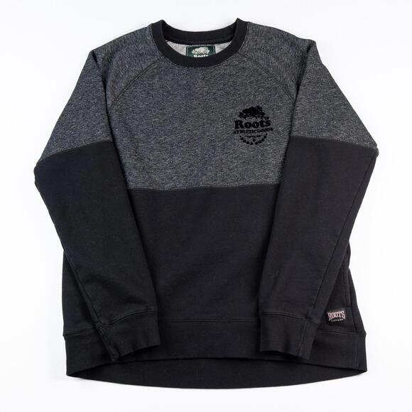 Roots Other - Roots Canada Athletic Goods Colorblock Crewneck Sweatshirt Black Grey Men’s L